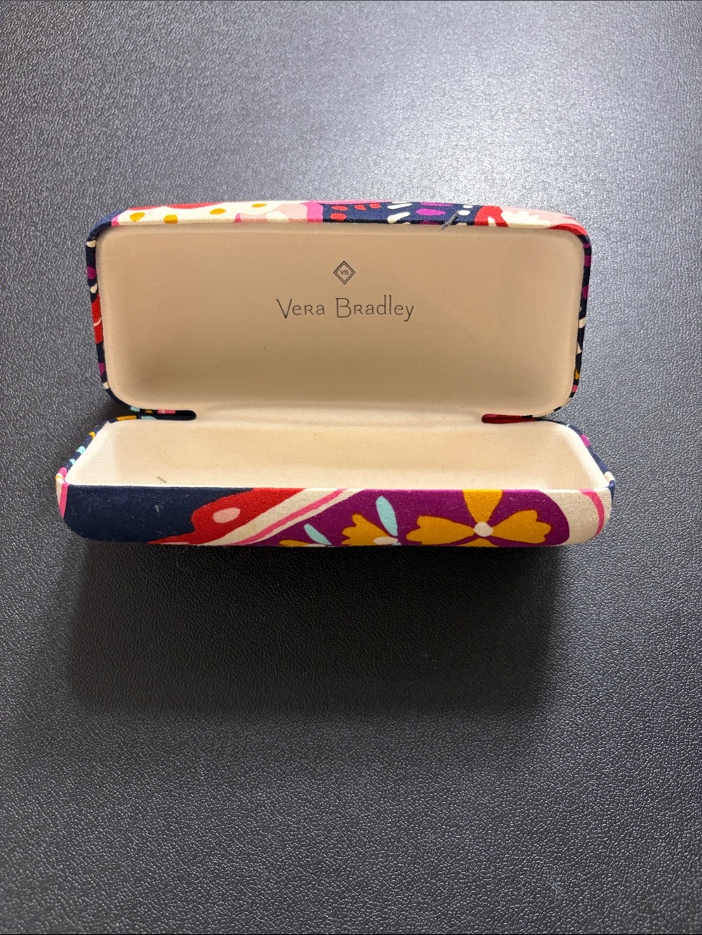 Vera Bradley Navy Floral Hard Shell Eyeglass Case
